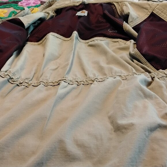 CARHARTT LIGHT TAN/ KHAKI HOODED UTILITY JACKET WOMEN'S SZ MED. - Picture 10 of 16